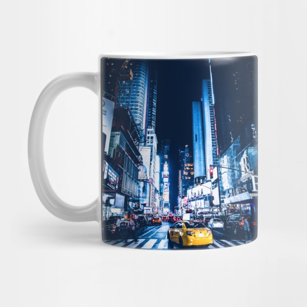 USA New York city street - blue cyberpunk sci fi neon vintage 80s by Vane22april